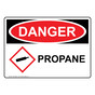 OSHA DANGER Propane Sign With GHS Symbol ODE-38600