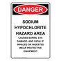 Portrait OSHA DANGER Sodium Hypochlorite Hazard Area Sign ODEP-16404
