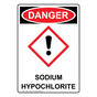 Portrait OSHA DANGER Sodium Hypochlorite Sign With GHS Symbol ODEP-27886
