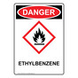 Portrait OSHA DANGER Ethylbenzene Sign With GHS Symbol ODEP-38527