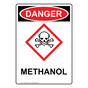 Portrait OSHA DANGER Methanol Sign With GHS Symbol ODEP-38554