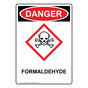 Portrait OSHA DANGER Formaldehyde Sign With GHS Symbol ODEP-38563
