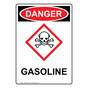 Portrait OSHA DANGER Gasoline Sign With GHS Symbol ODEP-38585