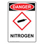 Portrait OSHA DANGER Nitrogen Sign With GHS Symbol ODEP-38625
