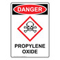 Portrait OSHA DANGER Propylene Oxide Sign With GHS Symbol ODEP-39012