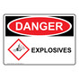 OSHA DANGER Explosives Sign With GHS Symbol ODE-27847