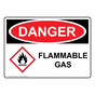 OSHA DANGER Flammable Gas Sign With GHS Symbol ODE-27850