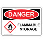 OSHA DANGER Flammable Storage Sign With GHS Symbol ODE-27855