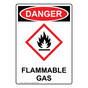 Portrait OSHA DANGER Flammable Gas Sign With GHS Symbol ODEP-27850