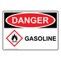 OSHA DANGER Gasoline Sign With GHS Symbol ODE-27860