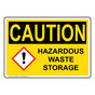 OSHA CAUTION Hazardous Waste Storage Sign With GHS Symbol OCE-27868
