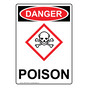Portrait OSHA DANGER Poison Sign With GHS Symbol ODEP-27883