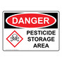 OSHA DANGER Pesticide Storage Area Sign With GHS Symbol ODE-27878