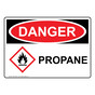 OSHA DANGER Propane Sign With GHS Symbol ODE-27884
