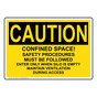 OSHA CAUTION Grain Bin Silo Safety Sign OCE-19463