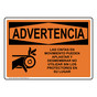 Spanish OSHA WARNING Moving Belts Can Crush Sign With Symbol - OWS-4530