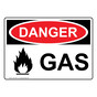 OSHA DANGER Gas Sign With Symbol ODE-3330