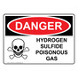 OSHA DANGER Hydrogen Sulfide Poisonous Gas Sign With Symbol ODE-3920