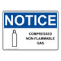 OSHA NOTICE Compressed Non-Flammable Gas Sign With Symbol ONE-33461