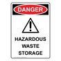 Portrait OSHA DANGER Hazardous Waste Storage Sign With Symbol ODEP-3580