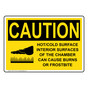 OSHA CAUTION Hot/Cold Surface Interior Surfaces Sign With Symbol OCE-31718