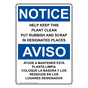 English + Spanish OSHA NOTICE Help Keep This Plant Clean Sign ONB-3640