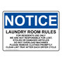 OSHA NOTICE Laundry Room Rules For Residents Use Only Sign ONE-30589