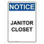 Portrait OSHA NOTICE Janitor Closet Sign ONEP-30552