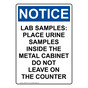 Portrait OSHA NOTICE Lab Samples: Place Urine Samples Sign ONEP-32175