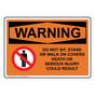OSHA WARNING Do Not Sit, Stand Or Walk On Sign With Symbol OWE-33117