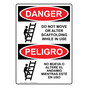 English + Spanish OSHA DANGER Do Not Move Or Alter Scaffolding Sign With Symbol ODB-8015