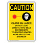 Portrait OSHA CAUTION Class IIIb Laser Do Sign With Symbol OCEP-4244
