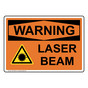 OSHA WARNING Laser Beam Sign With Symbol OWE-4208