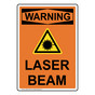 Portrait OSHA WARNING Laser Beam Sign With Symbol OWEP-4208