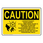 OSHA CAUTION Lockout/Tagout Paddlewheel At Sign With Symbol OCE-32545