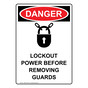 Portrait OSHA DANGER Lockout Power Before Sign With Symbol ODEP-4350