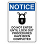 Portrait OSHA NOTICE Do Not Enter Until Sign With Symbol ONEP-2220