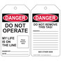 OSHA Do Not Operate My Life Is On The Line Safety Tag CS436455