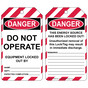 OSHA DANGER DO NOT OPERATE EQUIPMENT LOCKED OUT BY - THIS ENERGY SOURCE HAS BEEN LOCKED OUT! Lockout Tag CS669100