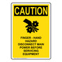 Portrait OSHA CAUTION Finger - Hand Hazard Sign With Symbol OCEP-8114