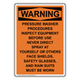 Portrait OSHA WARNING Pressure Washer Procedures Inspect Sign OWEP-32810