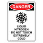 Portrait OSHA DANGER Liquid Nitrogen Do Sign With Symbol ODEP-4275