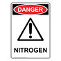 Portrait OSHA DANGER Nitrogen Sign With Symbol ODEP-4585