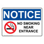 OSHA NOTICE No Smoking Near Entrance Sign With Symbol ONE-38765