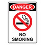 Portrait OSHA DANGER No Smoking Sign With Symbol ODEP-4765