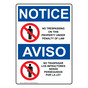 English + Spanish OSHA NOTICE No Trespassing On This Property Sign With Symbol ONB-4920