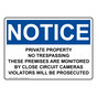 OSHA NOTICE Private Property No Trespassing These Premises Sign ONE-34890