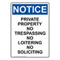 Portrait OSHA NOTICE Private Property No Trespassing Sign ONEP-34270