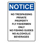 Portrait OSHA NOTICE No Trespassing Private Property Sign ONEP-34299