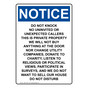 Portrait OSHA NOTICE Do Not Knock No Uninvited Or Unexpected Sign ONEP-34647